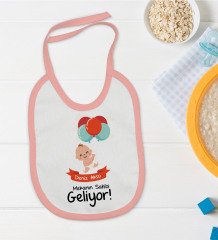 BK Kids Kişiye Özel Pembe Bebek Mama Önlüğü - Model 69