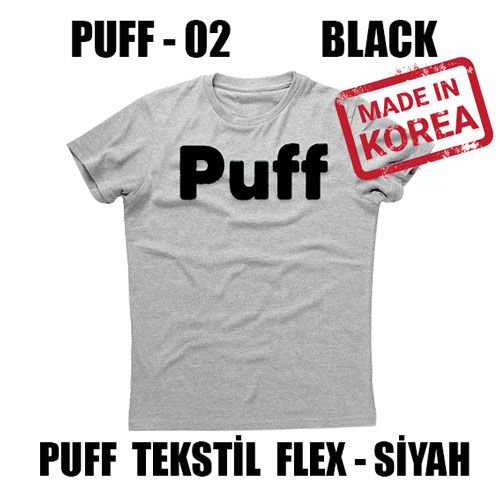 PUFF Siyah Flex Tekstil Folyosu / 51 cm x 1 metre