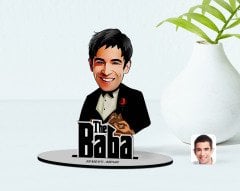 Kişiye Özel Godfather Baba Karikatürlü Ahşap Biblo Model-4