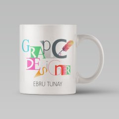 Kişiye Özel Grafik Tasarımcı Temalı Beyaz Kupa Bardak - 1