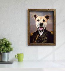 Evcil Dostlara Özel Portre Doğal Masif Ahşap Çerçeveli Tablo 45x65cm-10