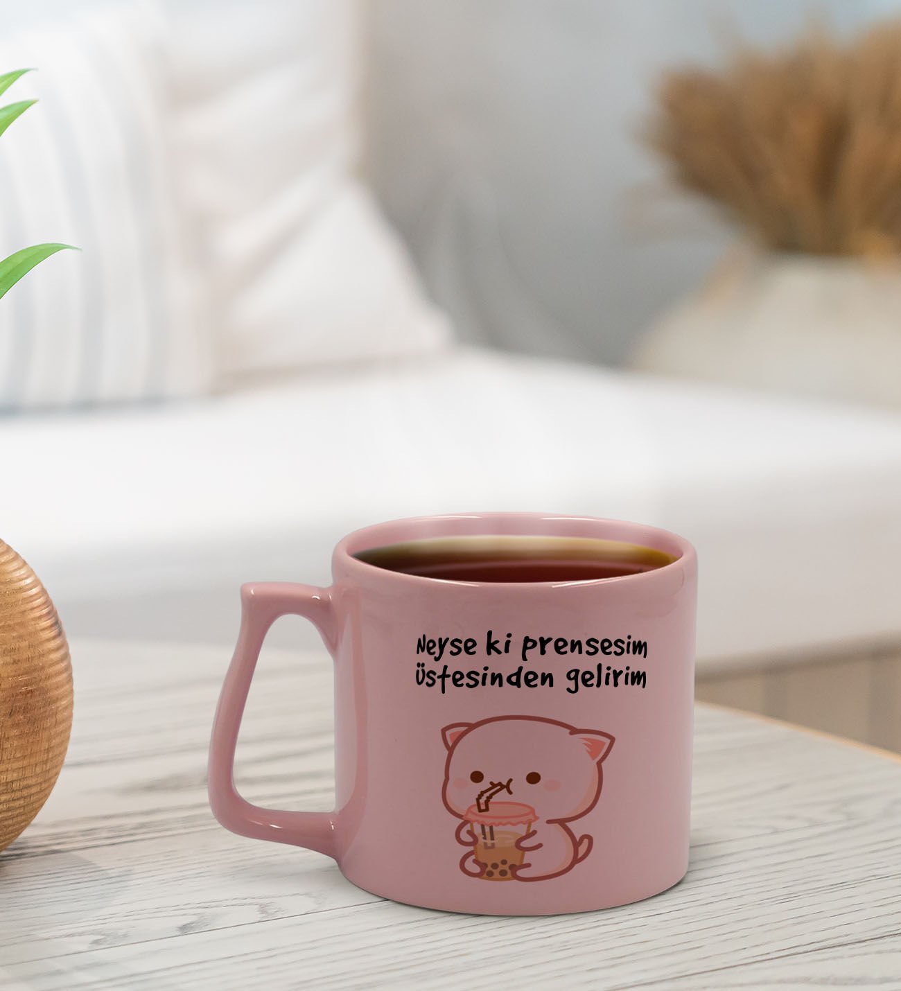 BK Gift Pastel Pembe Middle Kupa Bardak, Arkadaşa Hediye, Ev Hediyesi, Doğum Günü Hediyesi, Ofis Hediyesi-11