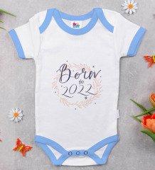 BK Kids Born To Tasarımlı Mavi Bebek Body Zıbın-1