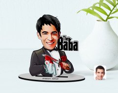 Kişiye Özel Godfather Baba Karikatürlü Ahşap Biblo Model-5