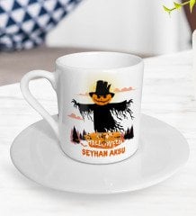 Kişiye Özel Happy Halloween Tasarımlı Türk Kahvesi Fincanı-7