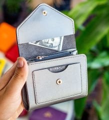 BK Gift Kişiye Özel İsimli Vegan Deri Mini Antrasit Kadın Cüzdanı, Sevgiliye Hediye, Anneye Hediye, Arkadaşa Hediye