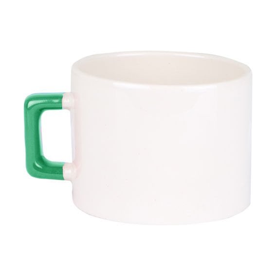 Sublimasyon Seramik Yeşil Kulplu Lüks Fincan - Kutulu