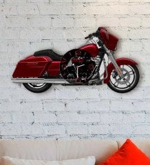 Kişiye Özel Motosiklet Tasarımlı Ahşap Duvar Saati-2