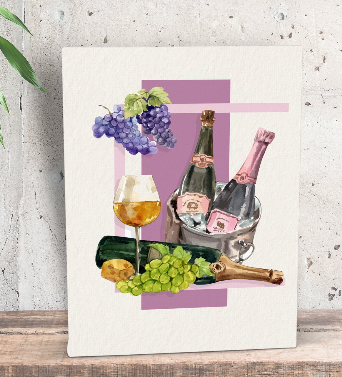 BK Gift Şarap Tasarımlı Dekoratif Mini Kanvas Tablo 15x20cm-10
