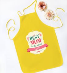 BK Gift Kişiye Özel İsimli Anneler Günü Tasarımlı Sarı Mutfak Önlüğü, Aşçı Önlüğü, Şef Önlüğü, Anneye Hediye-16