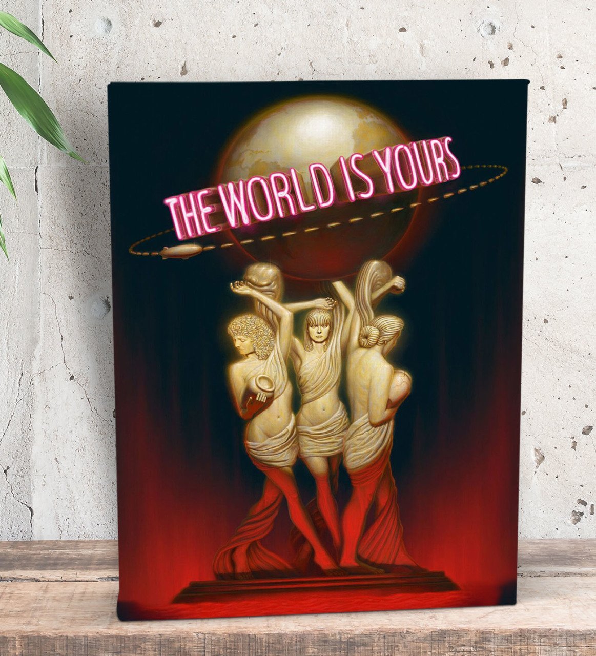 BK Gift The World Is Yours Tasarımlı Dekoratif Mini Kanvas Tablo 15x20cm-1