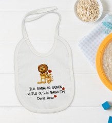BK Kids Kişiye Özel Babalar Günü Tasarımlı Bebek Body Zıbın ve Mama Önlüğü Hediye Seti - Model 3