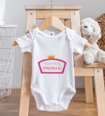 BK Kids Trakyanın Prensesi Tasarımlı Beyaz Bebek Body Zıbın-1
