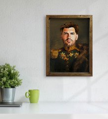 Kişiye Özel Rönesans Tasarımlı Doğal Masif Ahşap Çerçeveli Tablo 45x65cm-5