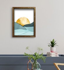 BK Gift Otel Odası Konseptli Doğal Masif Ahşap Çerçeveli Tablo 30x40cm-40