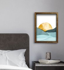 BK Gift Otel Odası Konseptli Doğal Masif Ahşap Çerçeveli Tablo 30x40cm-40