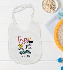 BK Kids Kişiye Özel Teyze Anne Gibi Tasarımlı Bebek Mama Önlüğü - Model 1