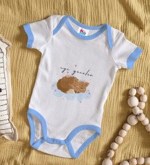 BK Kids İyi Geceler Tasarımlı Mavi Bebek Body Zıbın-1