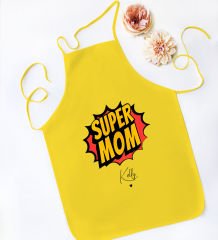 BK Gift Kişiye Özel İsimli Anneler Günü Tasarımlı Sarı Mutfak Önlüğü, Aşçı Önlüğü, Şef Önlüğü, Anneye Hediye-20