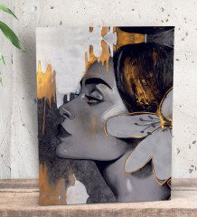 BK Gift Woman Art Tasarımlı Dekoratif Mini Kanvas Tablo 15x20cm-11
