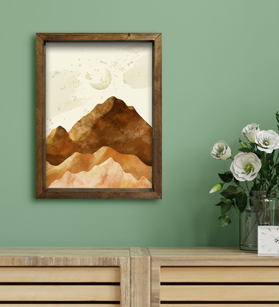 BK Gift Otel Odası Konseptli Doğal Masif Ahşap Çerçeveli Tablo 30x40cm-42