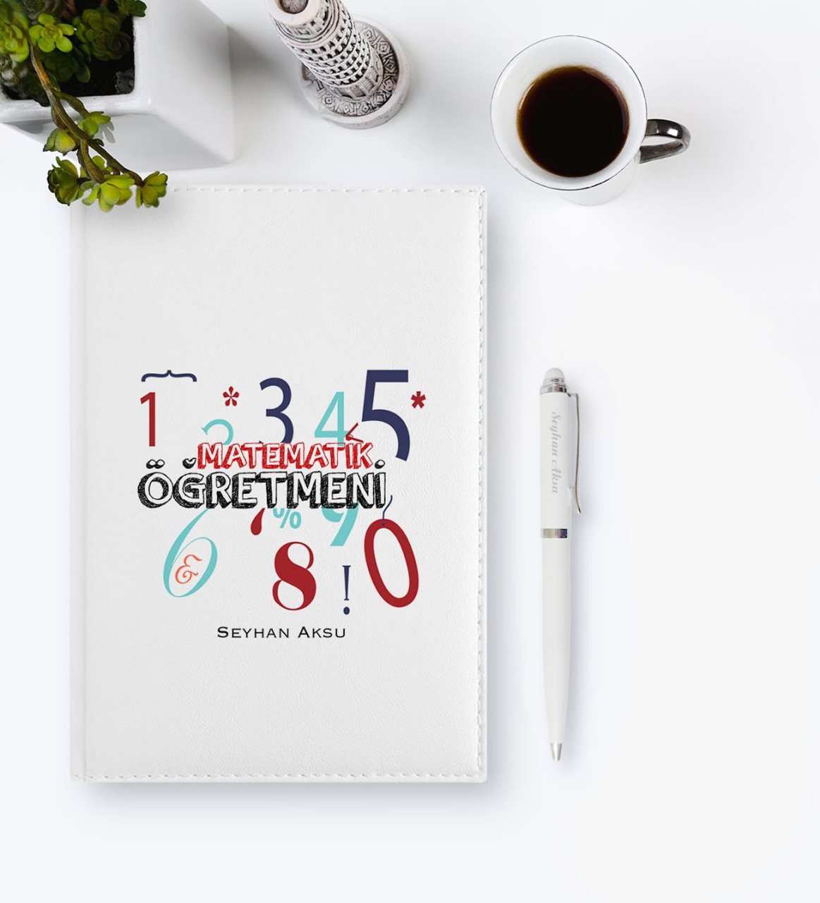 Kişiye Özel Matematik Öğretmeni 2023 Deri Ajanda & Kalem Hediye Seti - 4