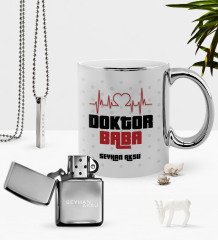 Kişiye Özel Doktor Baba Krom Kupa Benzinli Çakmak Kolye Seti-2