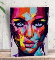 BK Gift Woman Art Tasarımlı Dekoratif Mini Kanvas Tablo 15x20cm-13