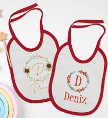 BK Kids Kişiye Özel Harfli İsimli 2’li Kırmızı Mama Önlüğü-2
