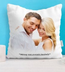 Kişiye Özel Fotoğraflı Mesajlı Yastık - 1