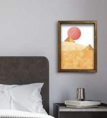 BK Gift Otel Odası Konseptli Doğal Masif Ahşap Çerçeveli Tablo 30x40cm-44