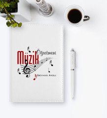 Kişiye Özel Müzik Öğretmeni 2023 Deri Ajanda & Kalem Hediye Seti
