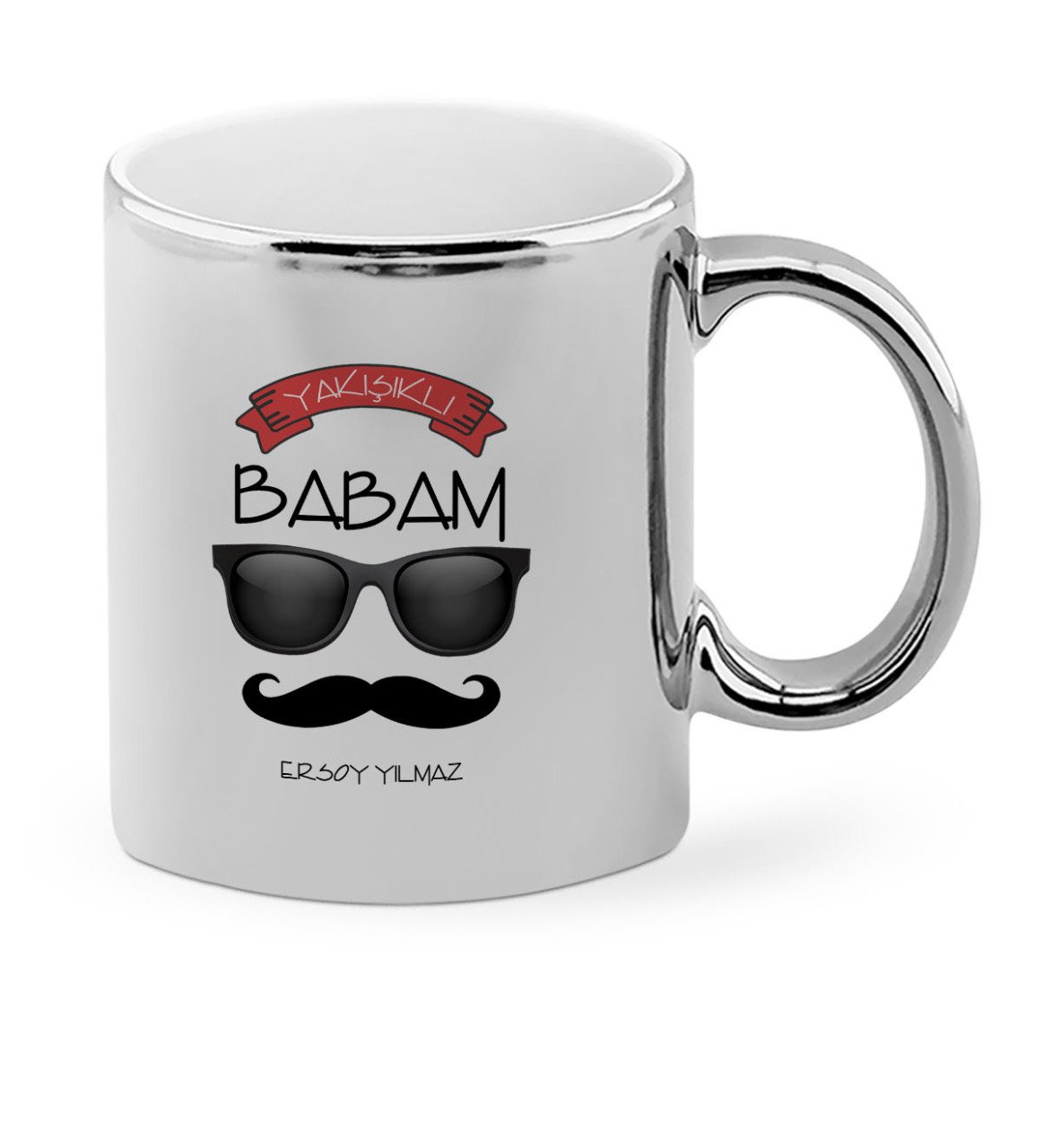 Babalar Gününe Özel Yakışıklı Babam Krom Kupa Bardak - 3