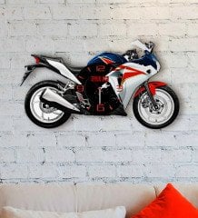 Kişiye Özel Motosiklet Tasarımlı Ahşap Duvar Saati-6