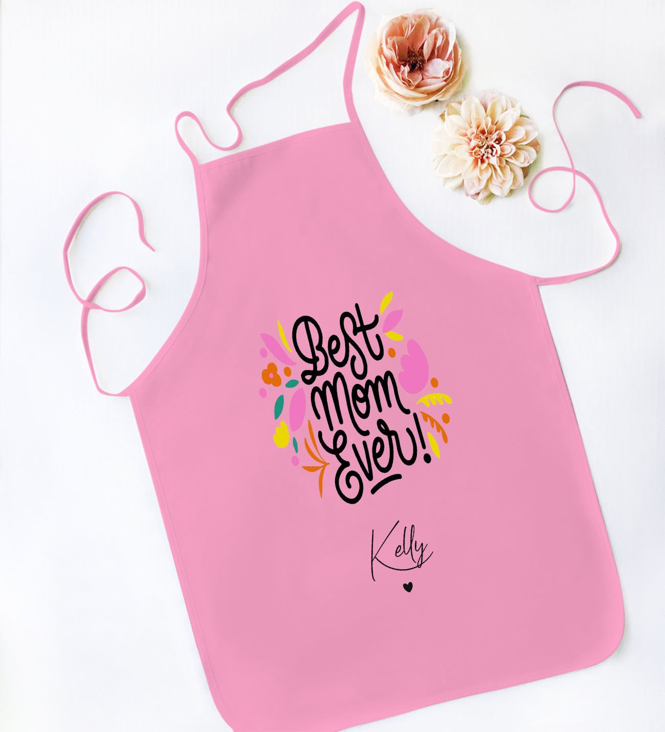 BK Gift Kişiye Özel İsimli Anneler Günü Tasarımlı Pembe Mutfak Önlüğü, Aşçı Önlüğü, Şef Önlüğü, Anneye Hediye-11