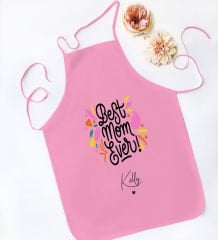 BK Gift Kişiye Özel İsimli Anneler Günü Tasarımlı Pembe Mutfak Önlüğü, Aşçı Önlüğü, Şef Önlüğü, Anneye Hediye-11