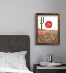 BK Gift Otel Odası Konseptli Doğal Masif Ahşap Çerçeveli Tablo 30x40cm-45