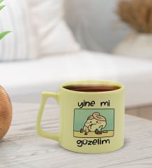 BK Gift Pastel Sarı Middle Kupa Bardak, Arkadaşa Hediye, Ev Hediyesi, Doğum Günü Hediyesi, Ofis Hediyesi-6