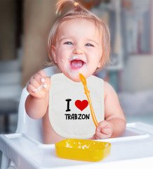 BK Kids I Love Trabzon Tasarımlı Bebek Mama Önlüğü - Model 1