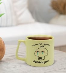 BK Gift Pastel Sarı Middle Kupa Bardak, Arkadaşa Hediye, Ev Hediyesi, Doğum Günü Hediyesi, Ofis Hediyesi-7