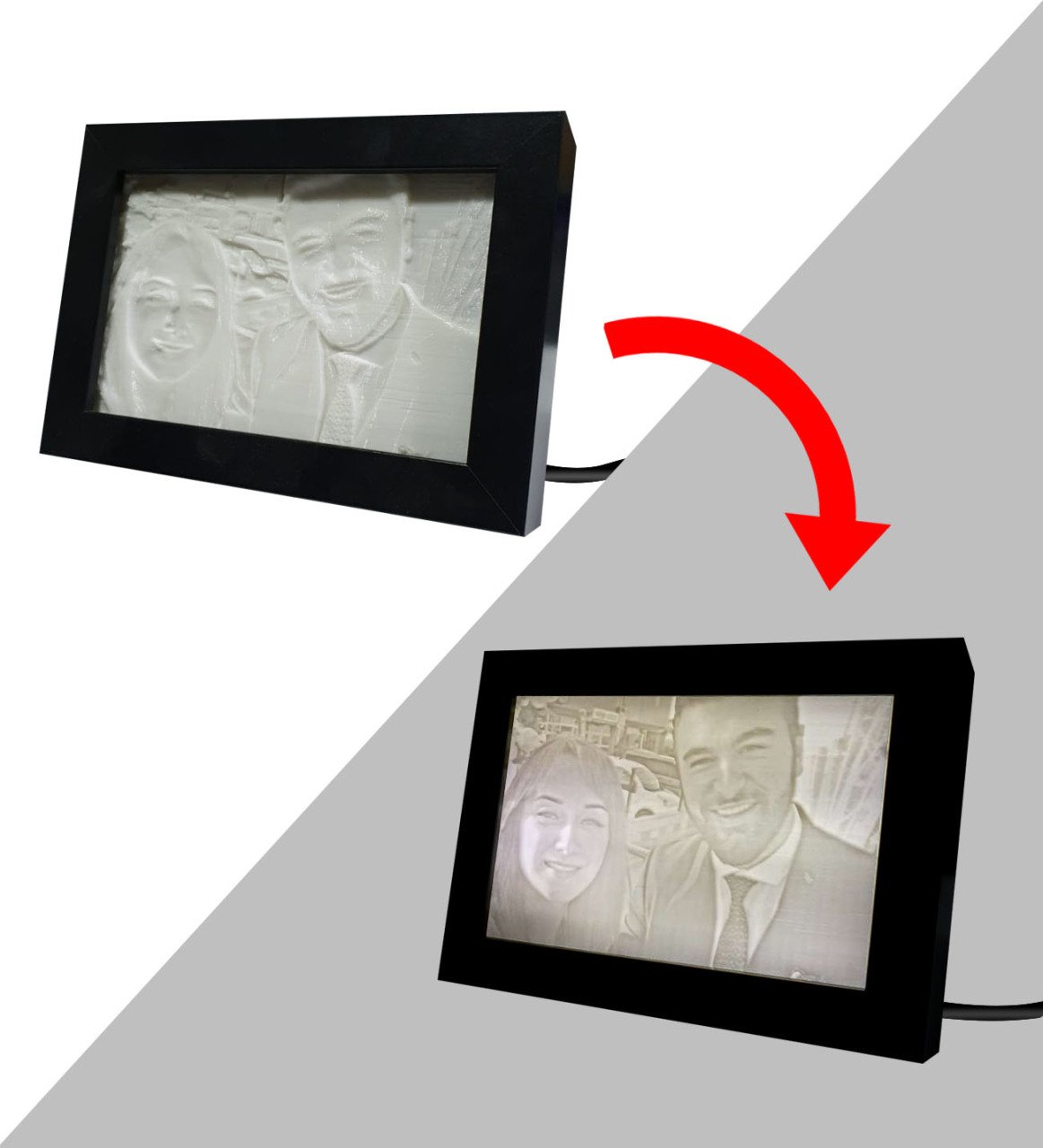 Kişiye Özel Fotoğraflı 3D Led Işıklı Çerçeve 15x20cm