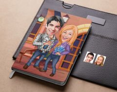 Bk Gift Kişiye Özel Sevgililer Karikatürlü Beyaz Defter-50 , Arkadaşa Hediye , Sevgiliye Hediye