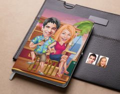 Bk Gift Kişiye Özel Sevgililer Karikatürlü Beyaz Defter-51 , Arkadaşa Hediye , Sevgiliye Hediye