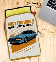 BK Gift Fast Forward Tasarımlı Taşınabilir Koruyucu Tablet Kılıfı & Organizer Çanta - Sarı-1