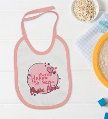 BK Kids Kişiye Özel Pembe Bebek Mama Önlüğü - Model 86