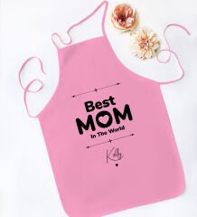 BK Gift Kişiye Özel İsimli Anneler Günü Tasarımlı Pembe Mutfak Önlüğü, Aşçı Önlüğü, Şef Önlüğü, Anneye Hediye-15