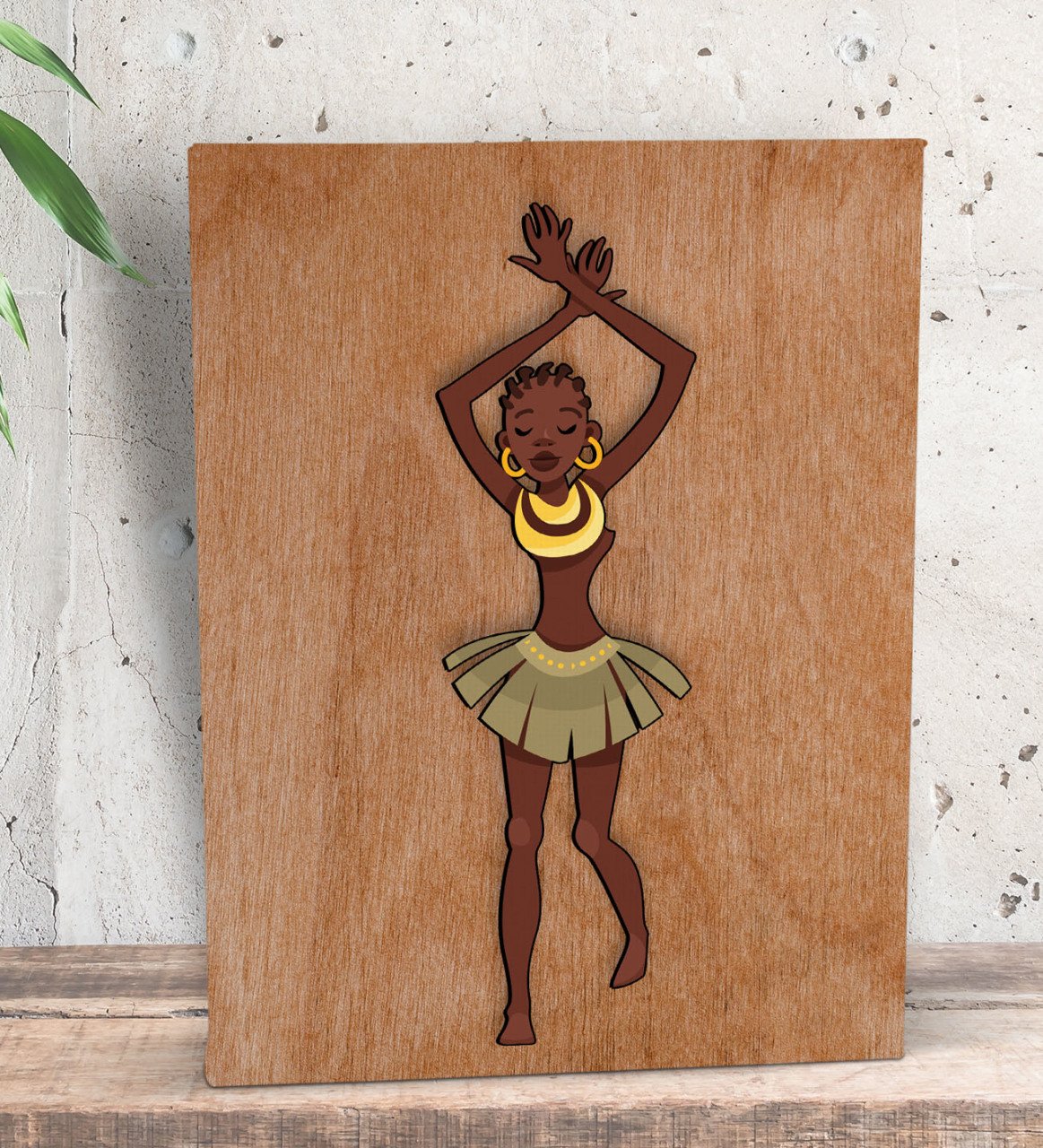 BK Gift African Woman Tasarımlı Dekoratif Mini Kanvas Tablo 15x20cm-1