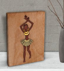 BK Gift African Woman Tasarımlı Dekoratif Mini Kanvas Tablo 15x20cm-1