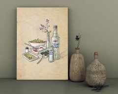 BK Home Rakı Tasarımlı Kanvas Tablo 30x50cm-2