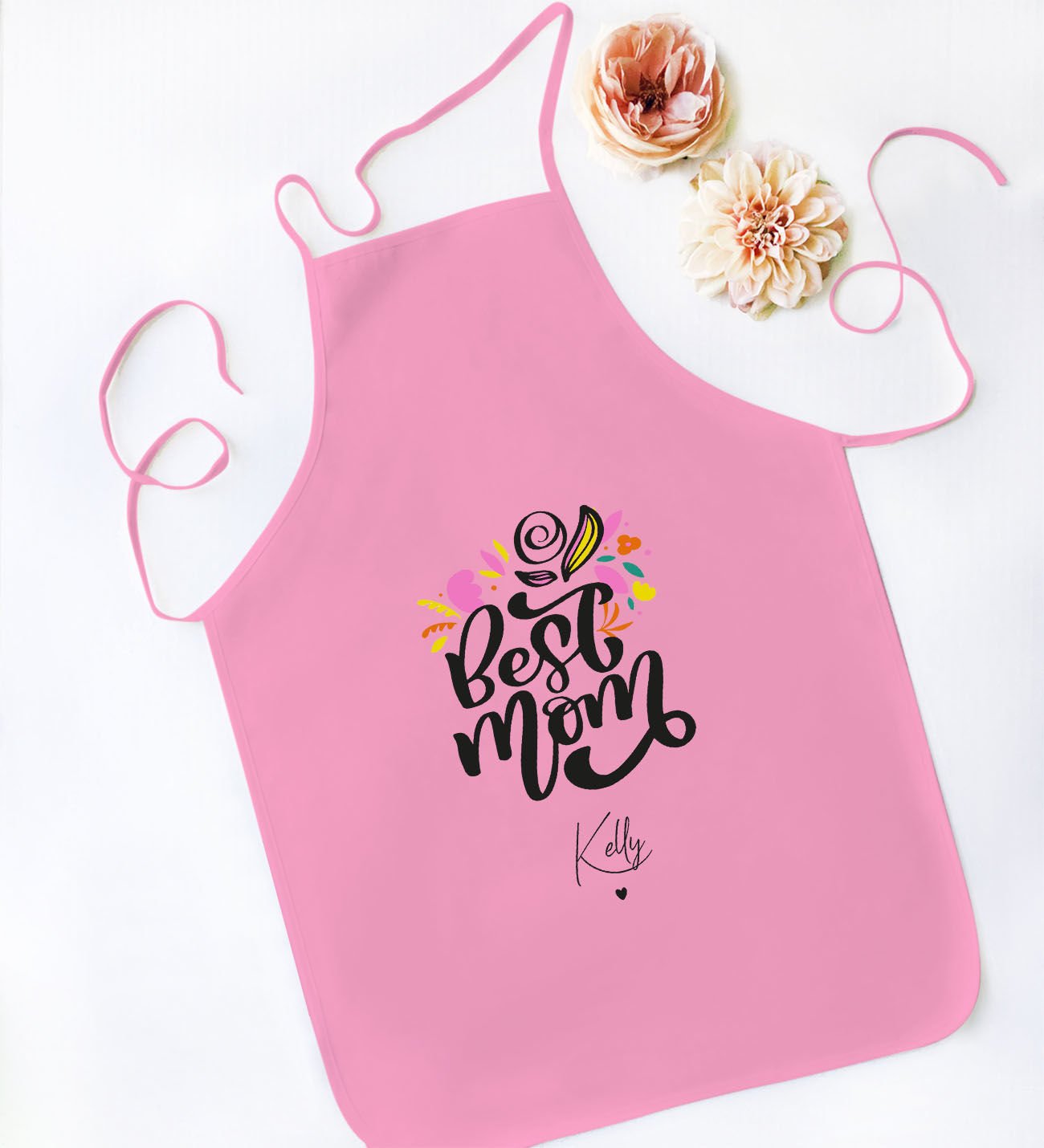 BK Gift Kişiye Özel İsimli Anneler Günü Tasarımlı Pembe Mutfak Önlüğü, Aşçı Önlüğü, Şef Önlüğü, Anneye Hediye-16